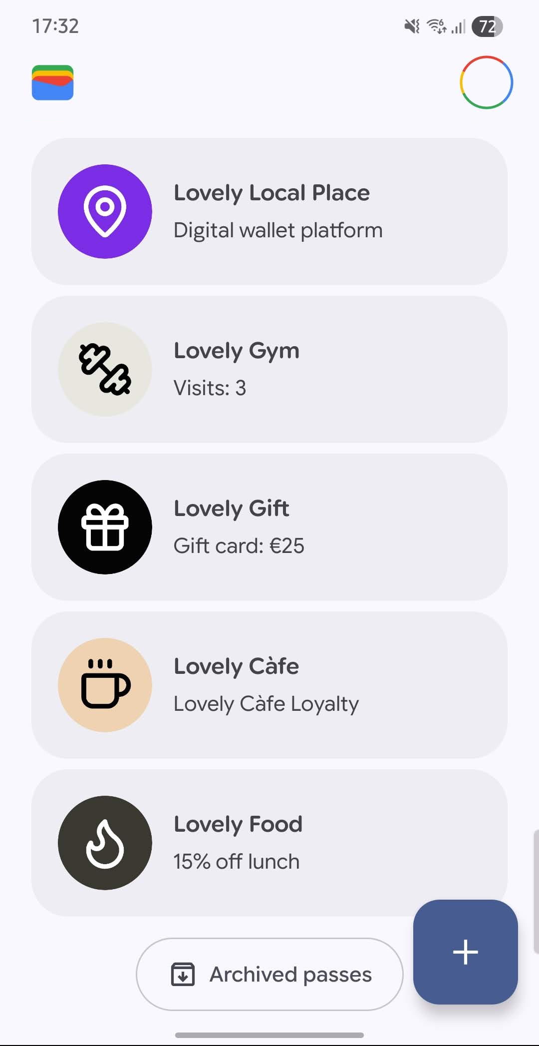 Apple Wallet with Lovely Local Place passes